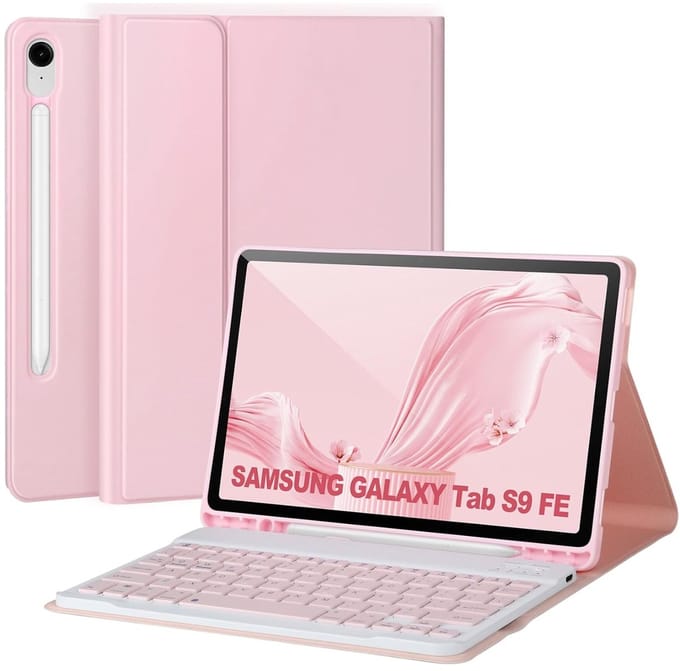 EtuiTab Samsung Galaxy Tab S9 FE - Tablethoes - Roze - Draadloze Toetsenbord