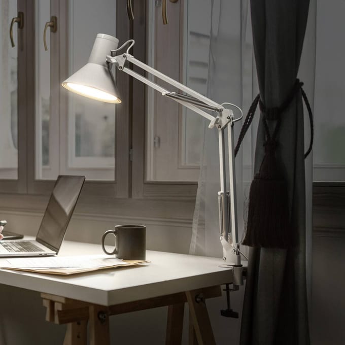 OSRAM LED klemlamp Office Line Desk Retro, wit, 3.000 K