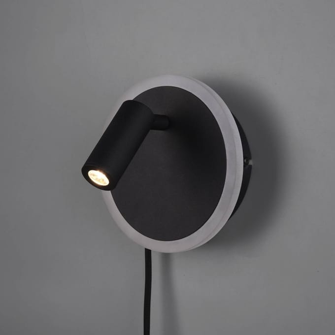 TRIO JORDAN - Wandlamp - Zwart mat - incl. 1x SMD 5 W -
