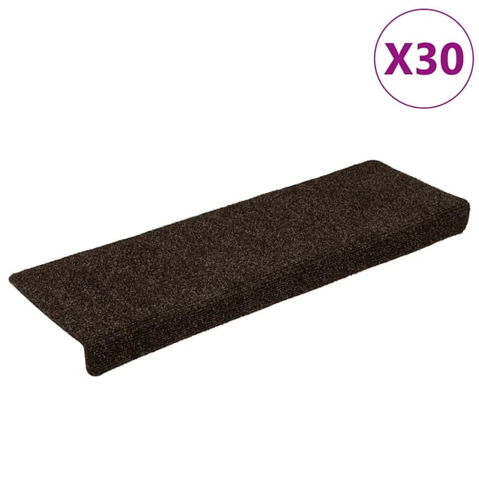 vidaXL - Trapmatten - Zelfklevend - 30 - stuks - 65x21x4 - cm - Donkerbruin