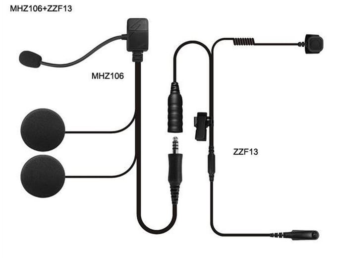 Incotech Headset voor portofoon tbv open en klap helm