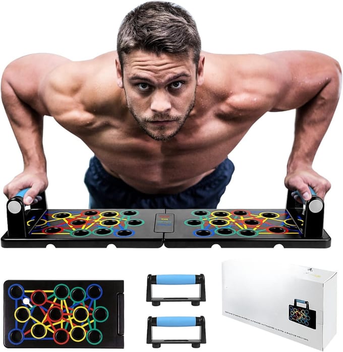 KAD® Push up Bord - Parallettes - Push up Board - Rood - 63cm x 18cm x 9cm