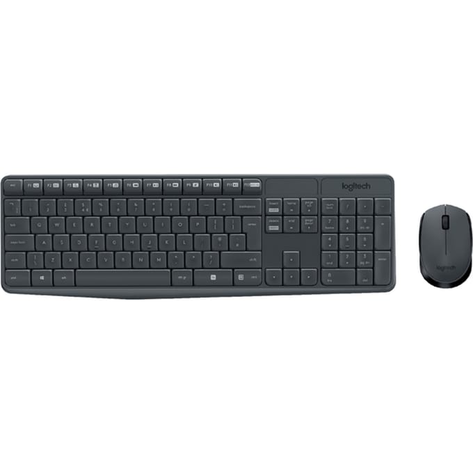 Logitech MK235 Draadloos Combo - US - Keyboard and mouse set - Engels (US international) - Grijs