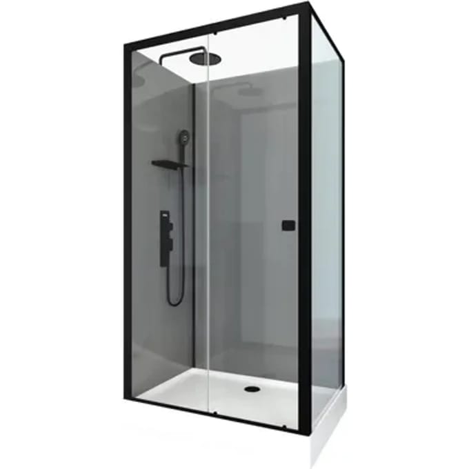 Aurlane Douchecabine Eclipse - Rechthoek - 80x110x219cm - Zwart Mat