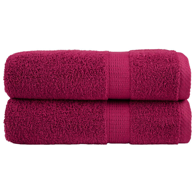 vidaXL - Badhanddoeken - SOLUND - 2 - st - 600 - g/m² - 70x140 - cm - bordeauxrood