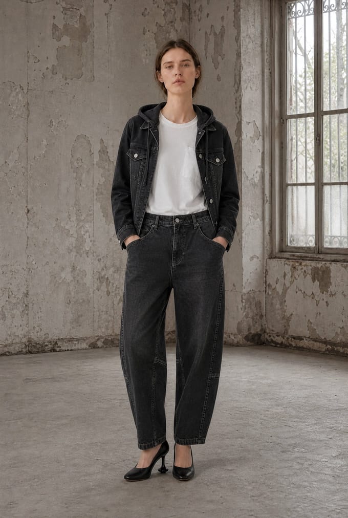 Jessie faded hood jacket | Faded Black - Faded Black / 32