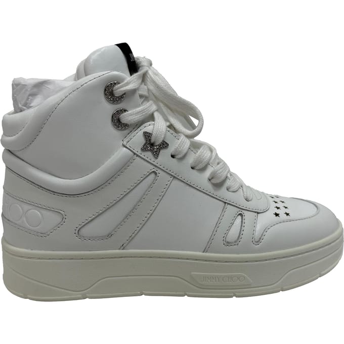 Jimmy Choo Hawaii High-To Sneakers in Witte Leder