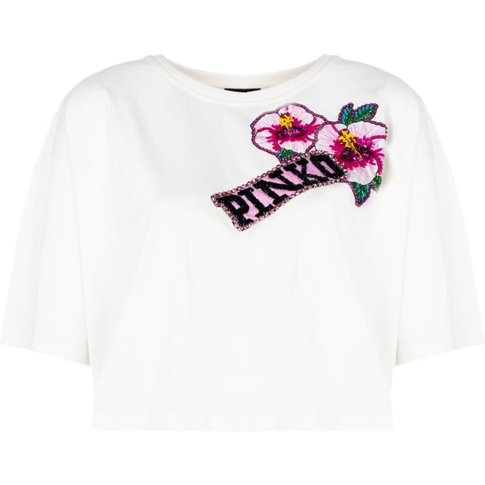 Pinko T-Shirt Titolato Vrouw Wit