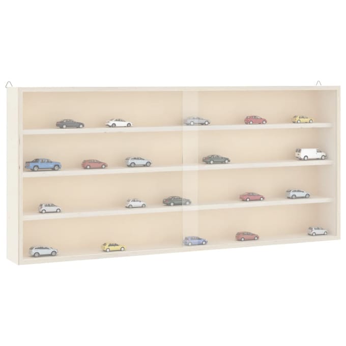 vidaXL - Houten - vitrinekast - met - deuren - 80x8,5x37cm