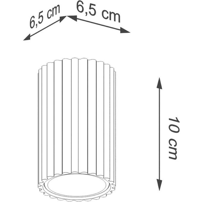 Plafondlamp KARBON 10 compacte opbouwspot - Sollux Lighting - IP20 - Goud aluminium behuizing - 6.5 x 6.5 x 10 cm - 1 x GU10 LED, exclusief lichtbron - Max. 10 W - Minimalistische plafondlamp voor gang, hal en woonkamer