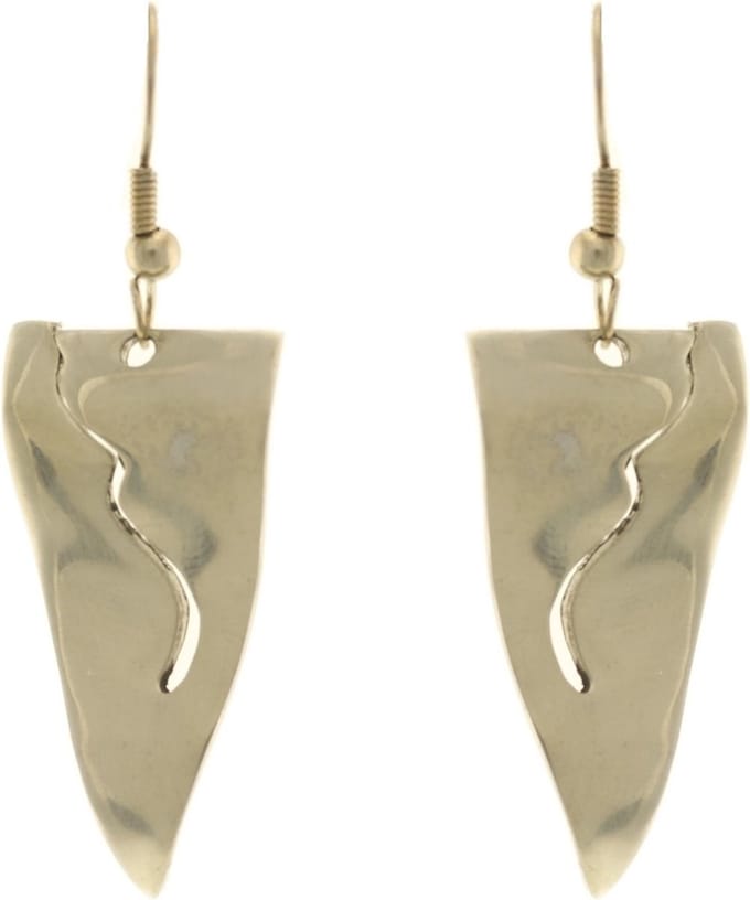 Behave - Dames oorbellen hanger abstract modern - Zilverkleur elegant