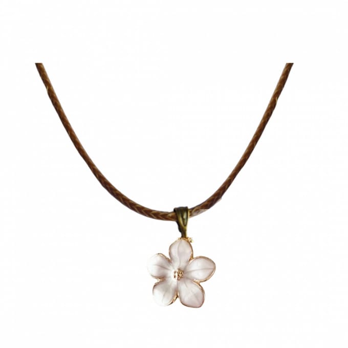 Ketting -Chimay -wit- bruin- koordketting - Charme Bijoux