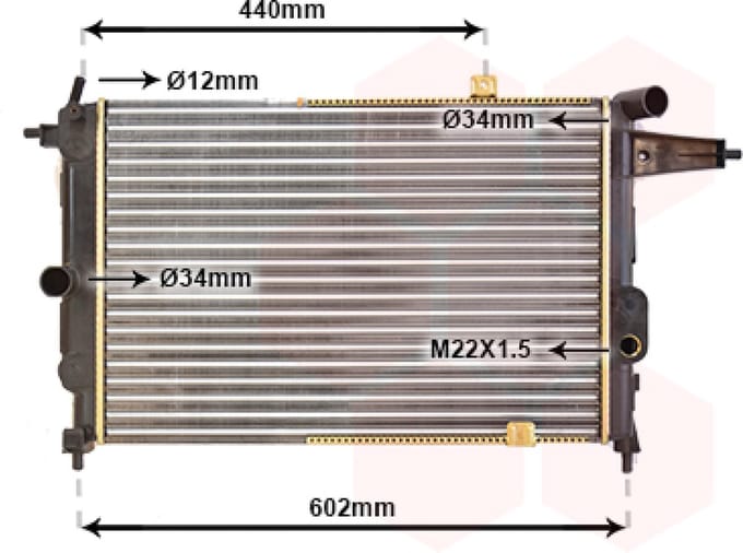 Van Wezel - RADIATOR VOOR OPEL VECTRA A 1988-1995 03096381