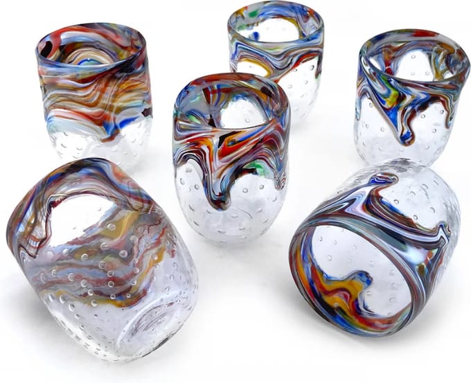 Mazzega Art & Design Glazen set mix 6 Longhi special edition