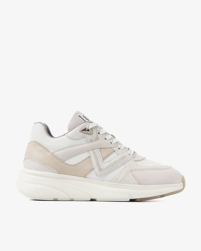 VIA VAI Vic Kyro Sneakers Dames - Leer,Su�de - Beige