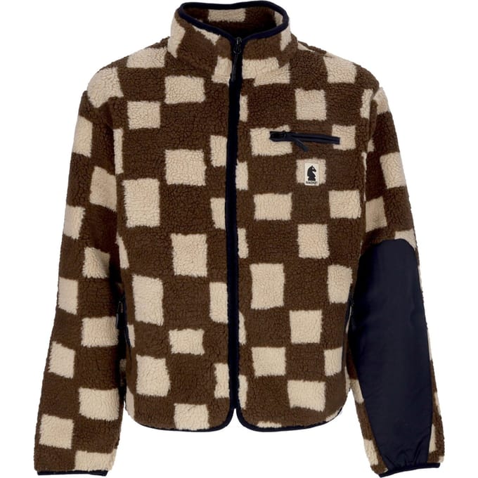 Chess Club heren teddybeer jacquard sherpajas bruin