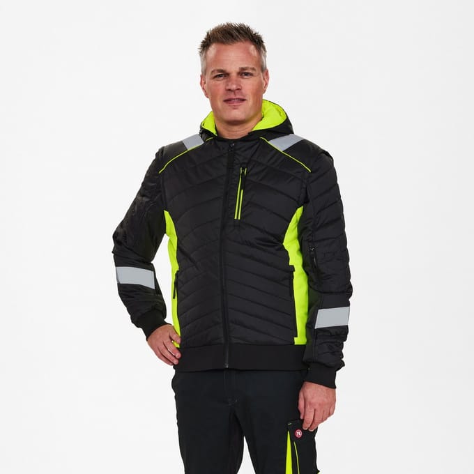 Engel Cargo gewatteerd jack 1870-224 - Black / Hi-vis Yellow - L