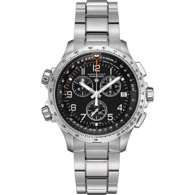 Hamilton H77912135 Khaki X-Wind GMT Chronograaf zilver