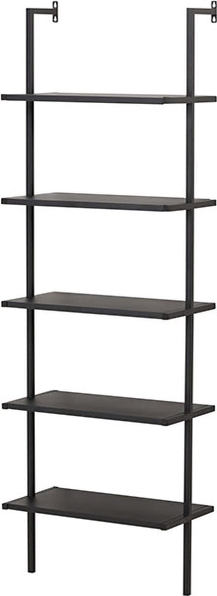 Caracas wandkast 5 planken zwart.
