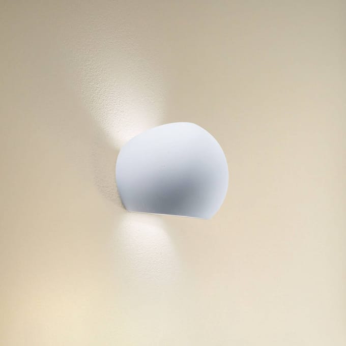 SOLLUX LIGHTING Bullet wandlamp (omhoog/omlaag) van wit keramiek