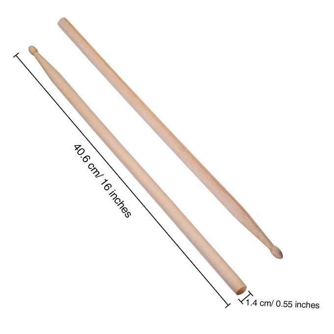 3 paires de baguettes de tambour en érable 5A avec sac de transport pour jouer du tambour naturel