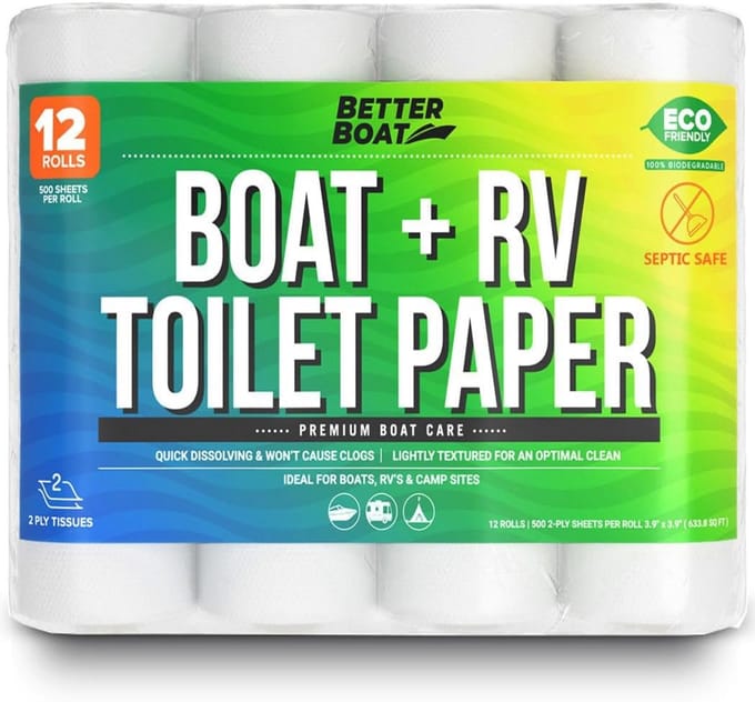 Biologisch afbreekbaar toiletpapier voor boot en camper - 12 Pack
