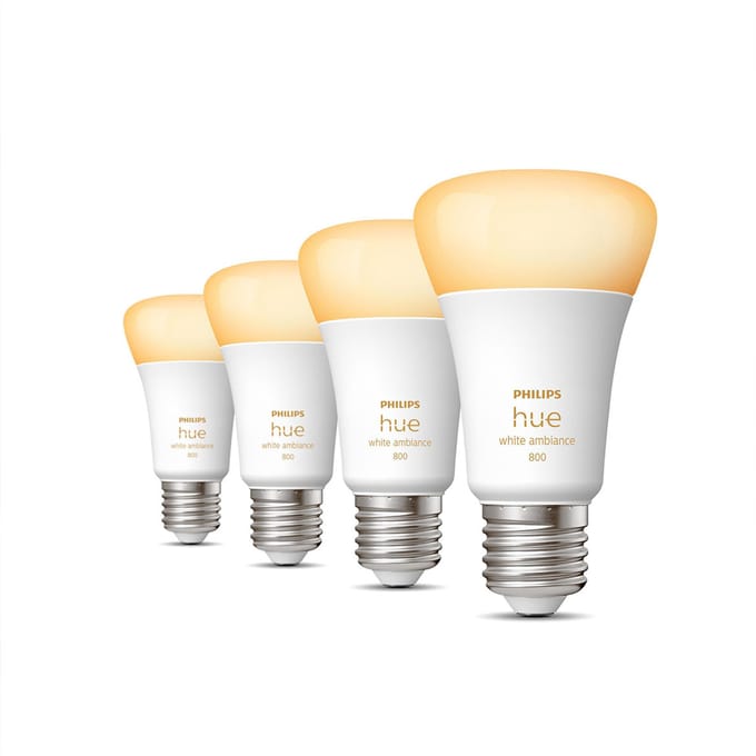 Philips Hue lampen - warm tot koelwit licht - E27 - 800 lumen - Bluetooth - 4 Stuks