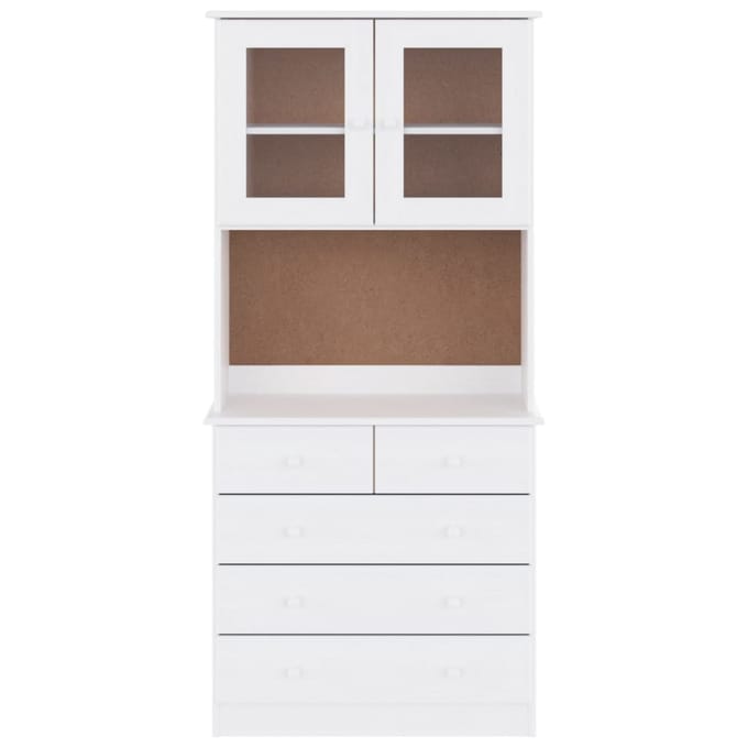 vidaXL - Hoge - kast - ALTA - 77x35x165 - cm - massief - grenenhout - wit