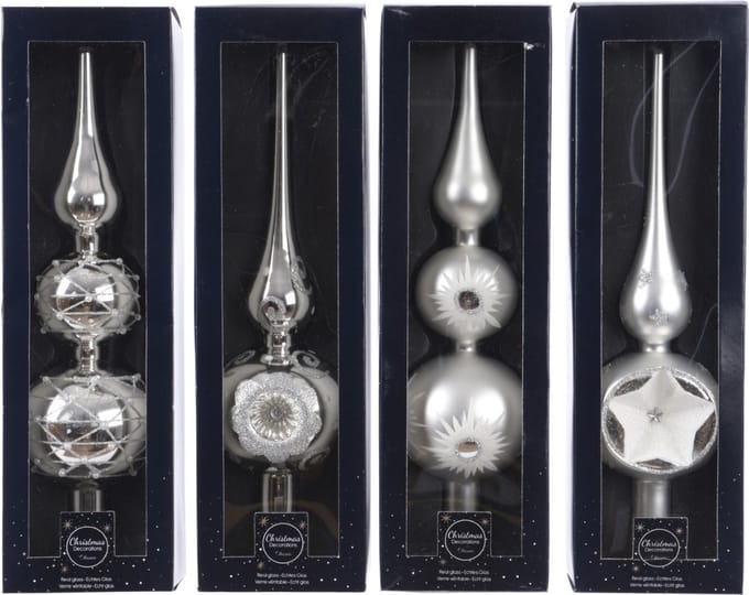 Decoris Piek glas zilver 31cm (1 stuk) assorti