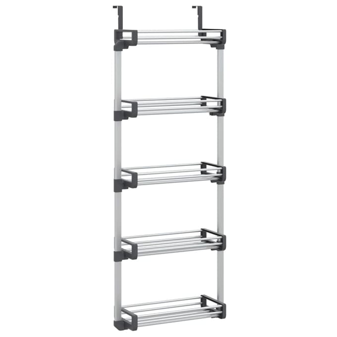 vidaXL - Deurorganizer - met - 5 - schappen - 52x20x135 - cm - aluminium