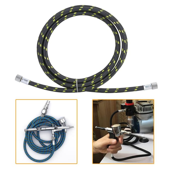 18x1.8M Rubber Gevlochten Slang Luchtslang Eindkoppeling Adapter Speciaal voor Spuitpen