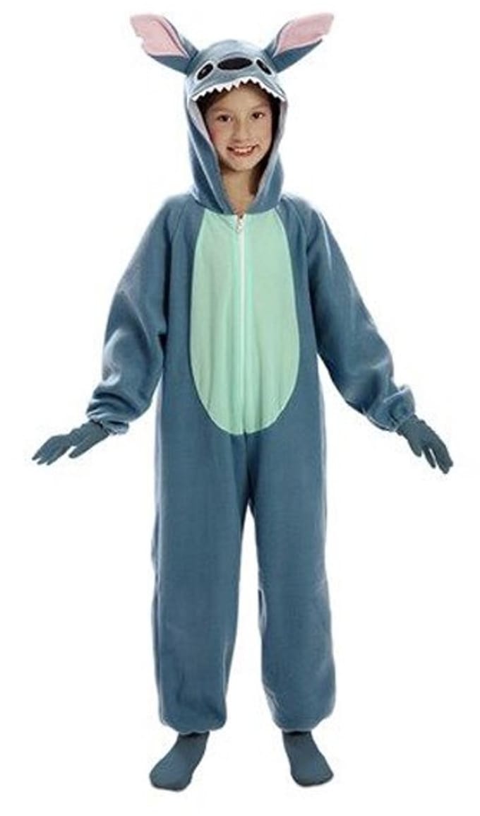 Schattige Blauwe Alien Stitch Kind Kostuum Onesie (92-104cm)