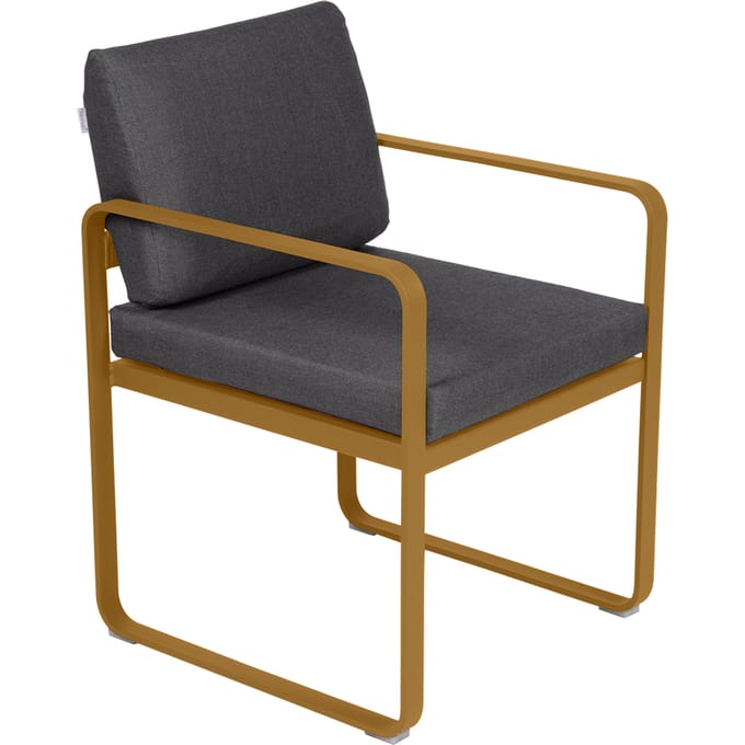 Fermob BELLEVIE fauteuil voor de eethoek - D2 peperkoek - A3 grafietgrijs