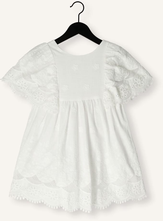 MAYORAL Cotton Dress Meisjes - Jurk - Wit - Maat 122