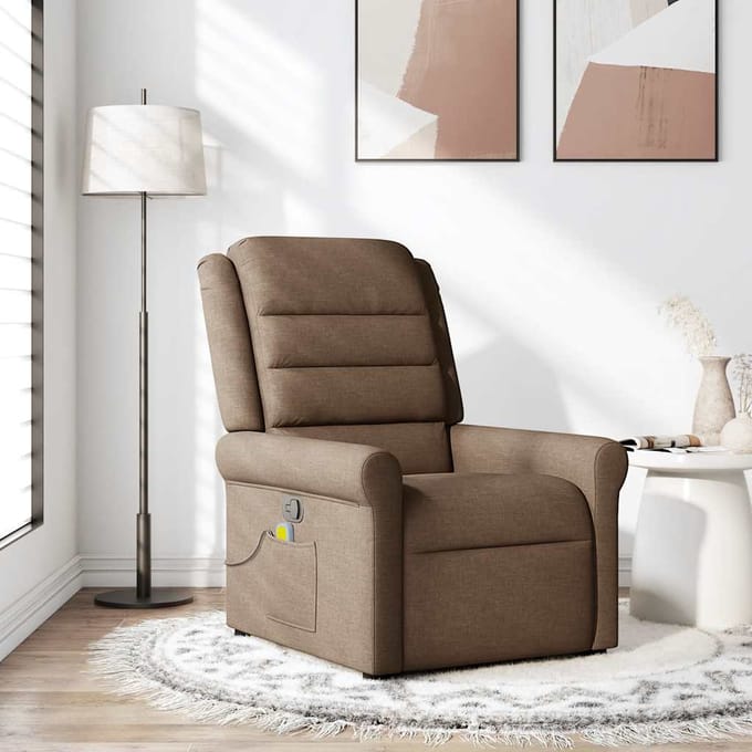 vidaXL - Massagestoel - verstelbaar - stof - bruin