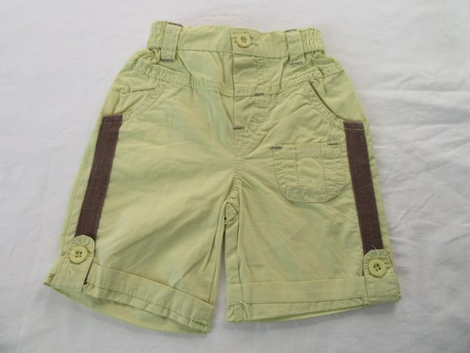 Dirkje , korte broek , short , geel , jongens ,80 - 12 maand