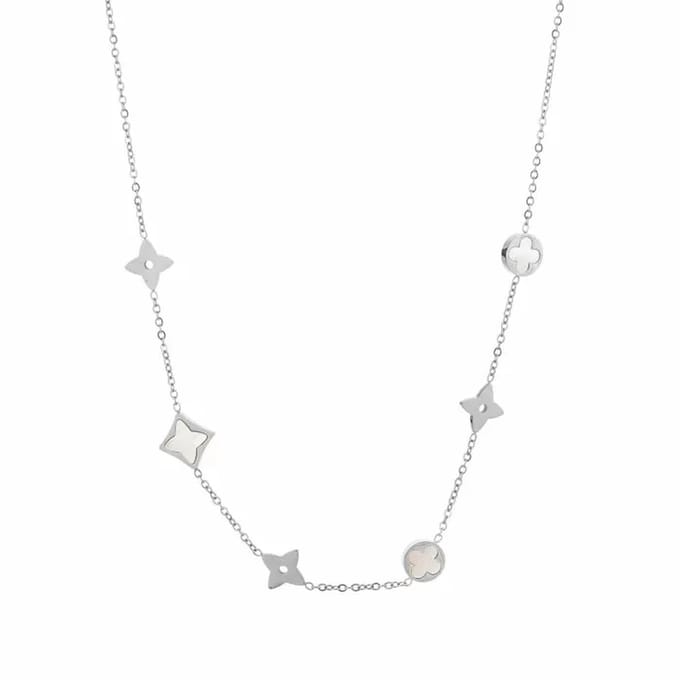 Bijoutheek Collier Loui Witte Schelp Zilver