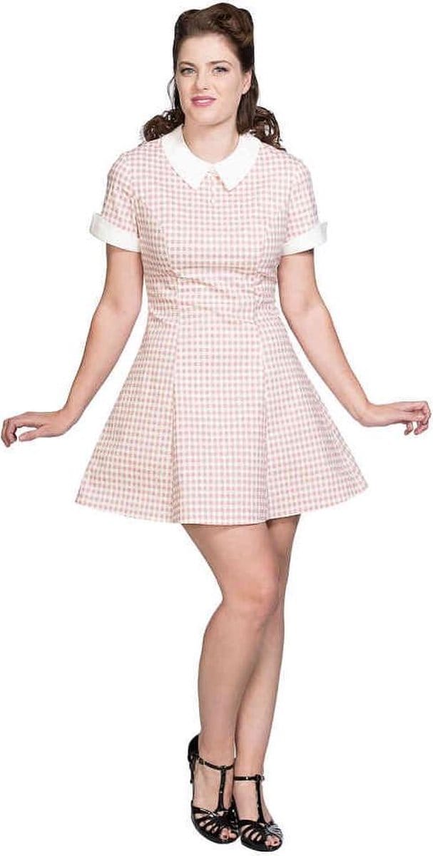 Dancing Days - DINER DAYS CHECK Flare jurk - S - Roze