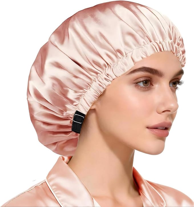Slaapmuts - Nachtkapje Haarwikkel - Haarbescherming - Verstelbaar Elastisch - Grote Koepel - Roze