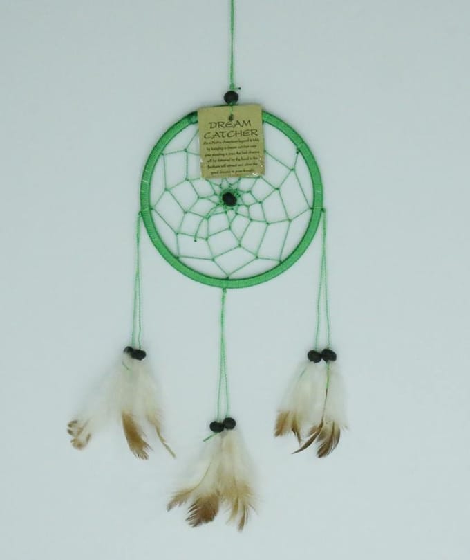 Dromenvanger / Dreamcatcher Ø12cm zonder kleintjes  - groen