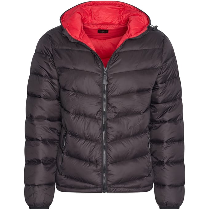 Cappuccino Italia - Heren Jas Hooded Puffer Jacket - Zwart - Maat XL