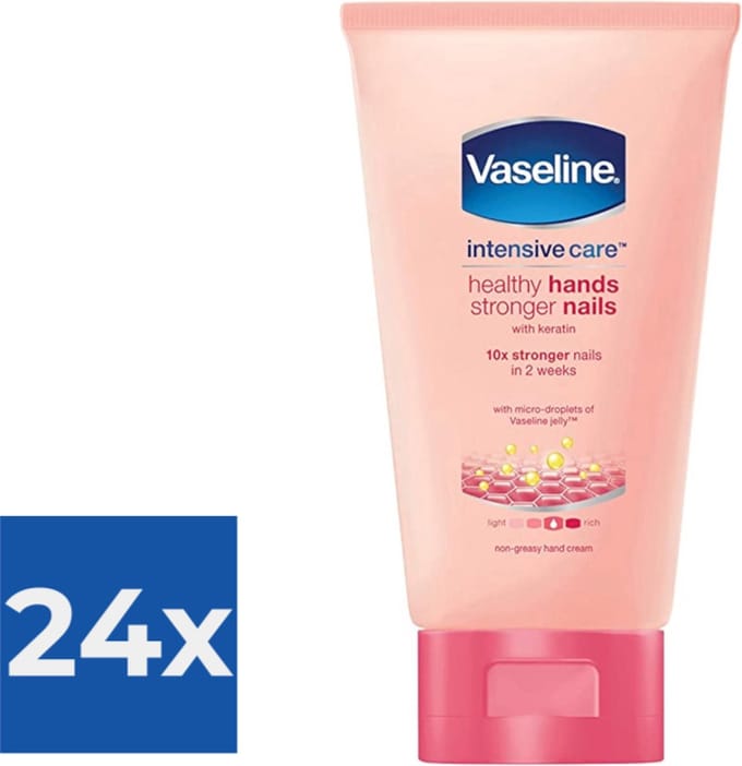 Vaseline Handcreme - Healthy hands & stronger nails 75 ml - Voordeelverpakking 24 stuks