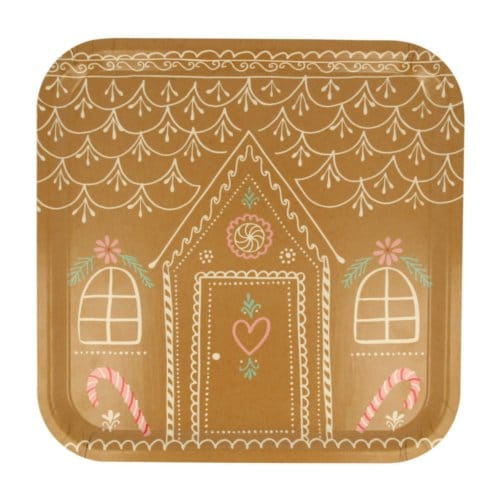 Meri meri kerst - dienblad, 31,8 x 31,8 cm, gingerbread house