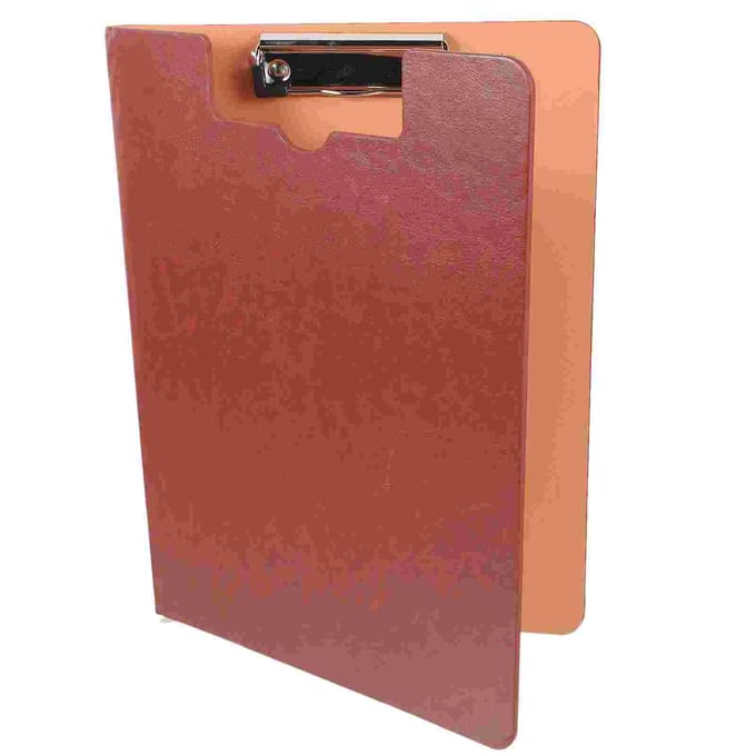 Dossier Board Nursing Clip Petit presse-papiers Support avec rangement Menu Pu Infirmières Pliable Pliable marron