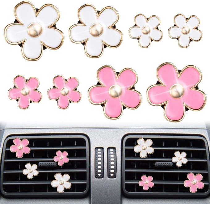 ZEYNOMAX- Auto Diffuser 8 Stuks - Luchtverfrisser Auto - Geurclip - Ventilatieclips - Aromatherapie Tabletten - Lichtgewicht en Compact