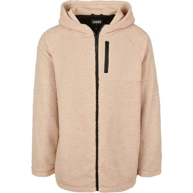 Urban Classics - Hooded Sherpa Jacket - S - Creme