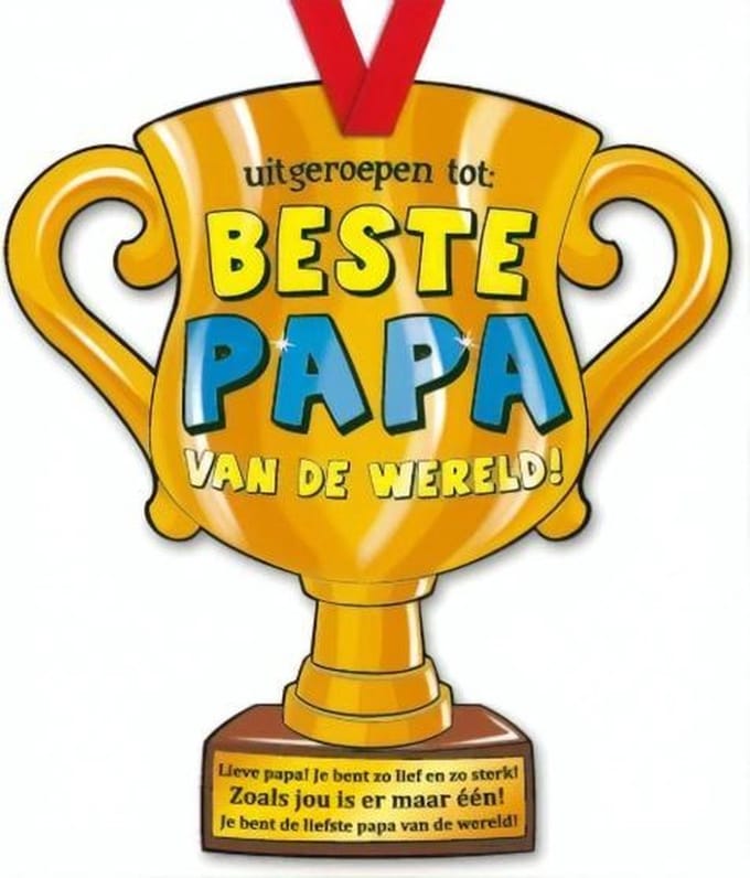 Paper Dreams Trofee Beste Papa Van De Wereld! 33 Cm Karton Goud