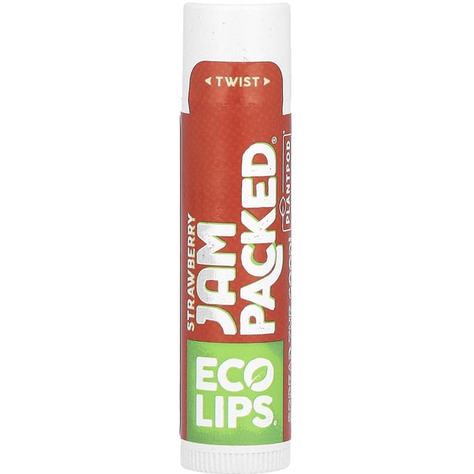 Eco Lips, Jam Packed, lippenbalsem, aardbei, 4,25 g (0,15 oz) brown