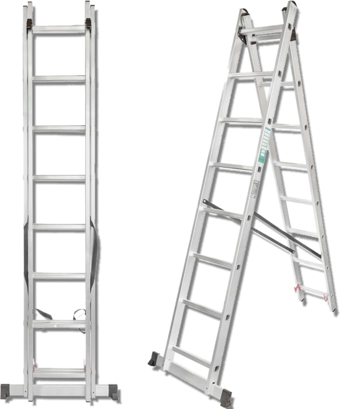 Forcekraft Serie - Aluminium Dubbelzijdige Ladder - 2x13 Treden - Multifunctioneel
