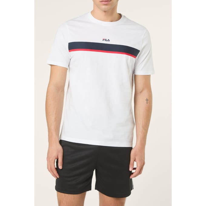 FILA Sagano Regular Taped T-shirt Bright White Taglia: L | Magliette basic Outlet | Uomo | Bianco